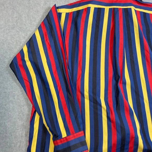 Maus & Hoffman Shirt Mens XXL Blue Striped Long Sleeve Button Down Made USA - Picture 14 of 16